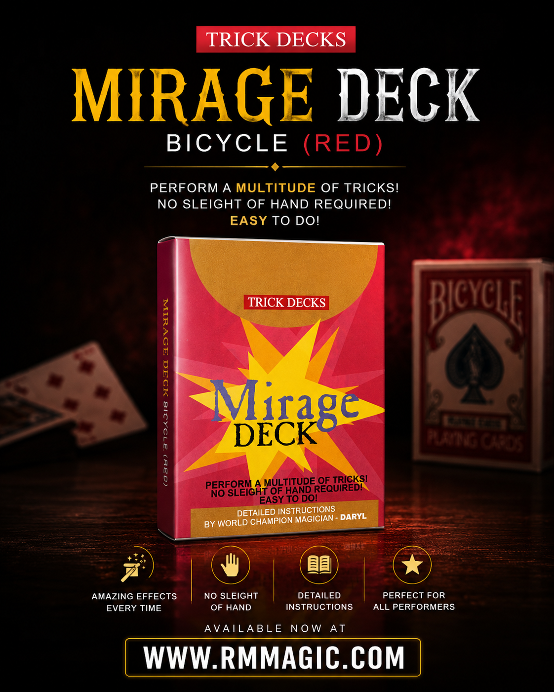 Mirage Deck Bicycle (Red)